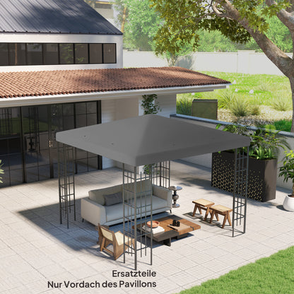 Replacement Roof for Pavilion 3 x 3 m, waterproof Pavilion Canopy, Replacement Cover for Garden Pavilion, Parts made of Oxford Fabric, 370 g/m², Dark Gray