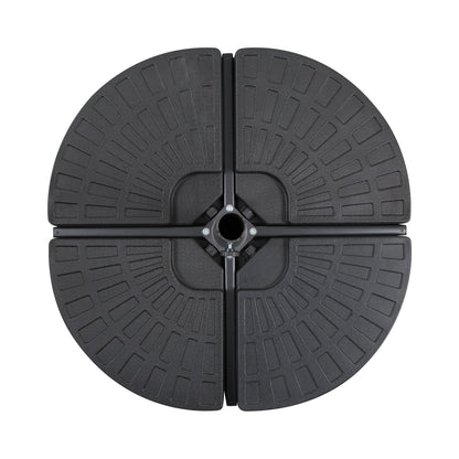 Umbrella Weight 4-Piece Parasol Base for Umbrella Fillable with 52 kg of Water or 68 kg of Sand HDPE Black