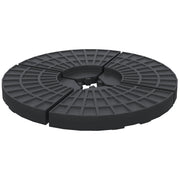Umbrella Weight 4-Piece Parasol Base for Umbrella Fillable with 52 kg of Water or 68 kg of Sand HDPE Black