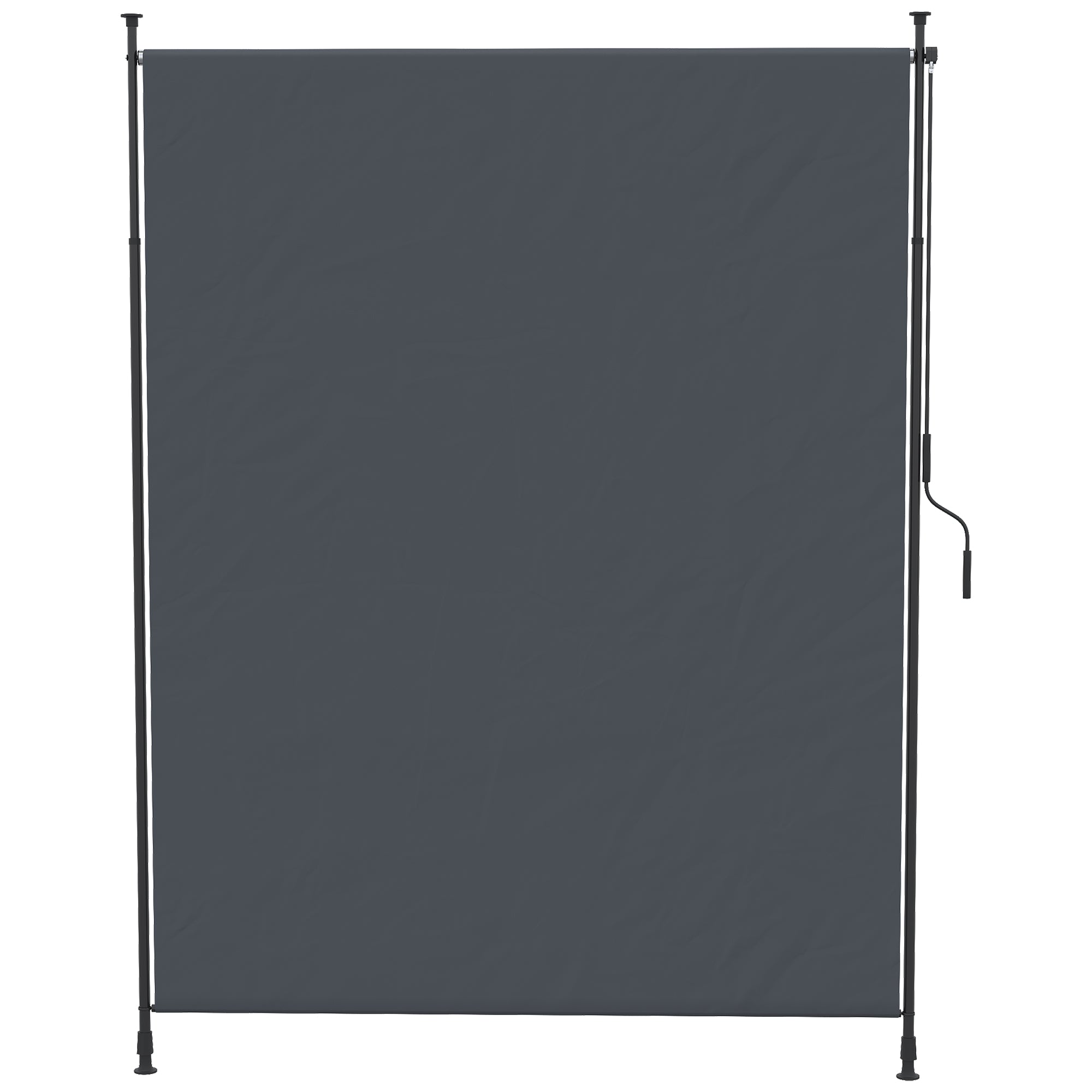 Vertical Awning, Vertical Awning with Hand Crank, Waterproof Privacy Screen, Retractable Sun Protection UV Resistant, Adjustable Side Awning, 200 x 215-305 cm for Balcony, Terrace, Gray