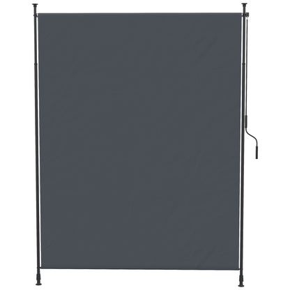 Vertical Awning, Vertical Awning with Hand Crank, Waterproof Privacy Screen, Retractable Sun Protection UV Resistant, Adjustable Side Awning, 200 x 215-305 cm for Balcony, Terrace, Gray