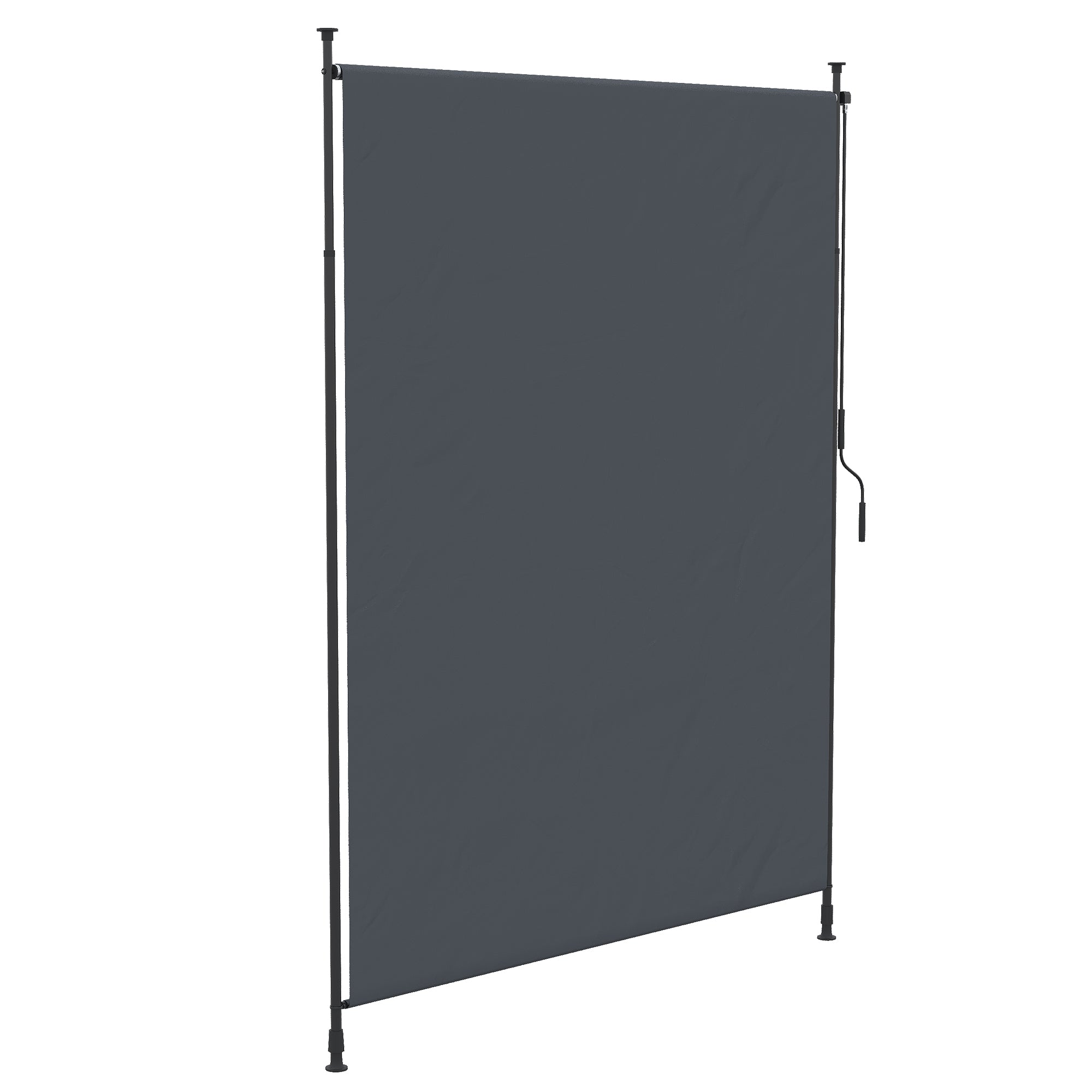 Vertical Awning, Vertical Awning with Hand Crank, Waterproof Privacy Screen, Retractable Sun Protection UV Resistant, Adjustable Side Awning, 200 x 215-305 cm for Balcony, Terrace, Gray