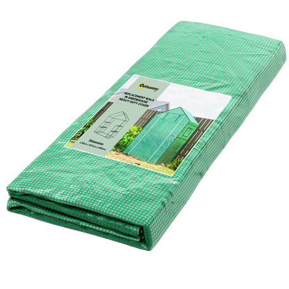 Greenhouse Film 1.4 x 1.9 m, Waterproof Garden Film with UV Protection Window, Tear-Resistant Polyethylene Film, Cover for Greenhouse, Tunnel Film for Outdoor Area, Plants, Green