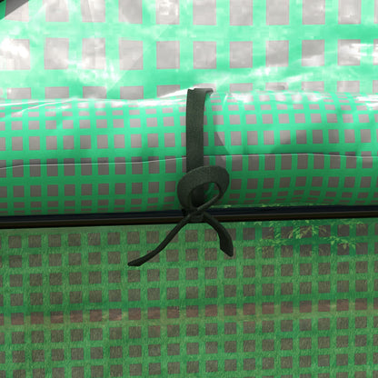 Greenhouse Film 1.4 x 1.9 m, Waterproof Garden Film with UV Protection Window, Tear-Resistant Polyethylene Film, Cover for Greenhouse, Tunnel Film for Outdoor Area, Plants, Green