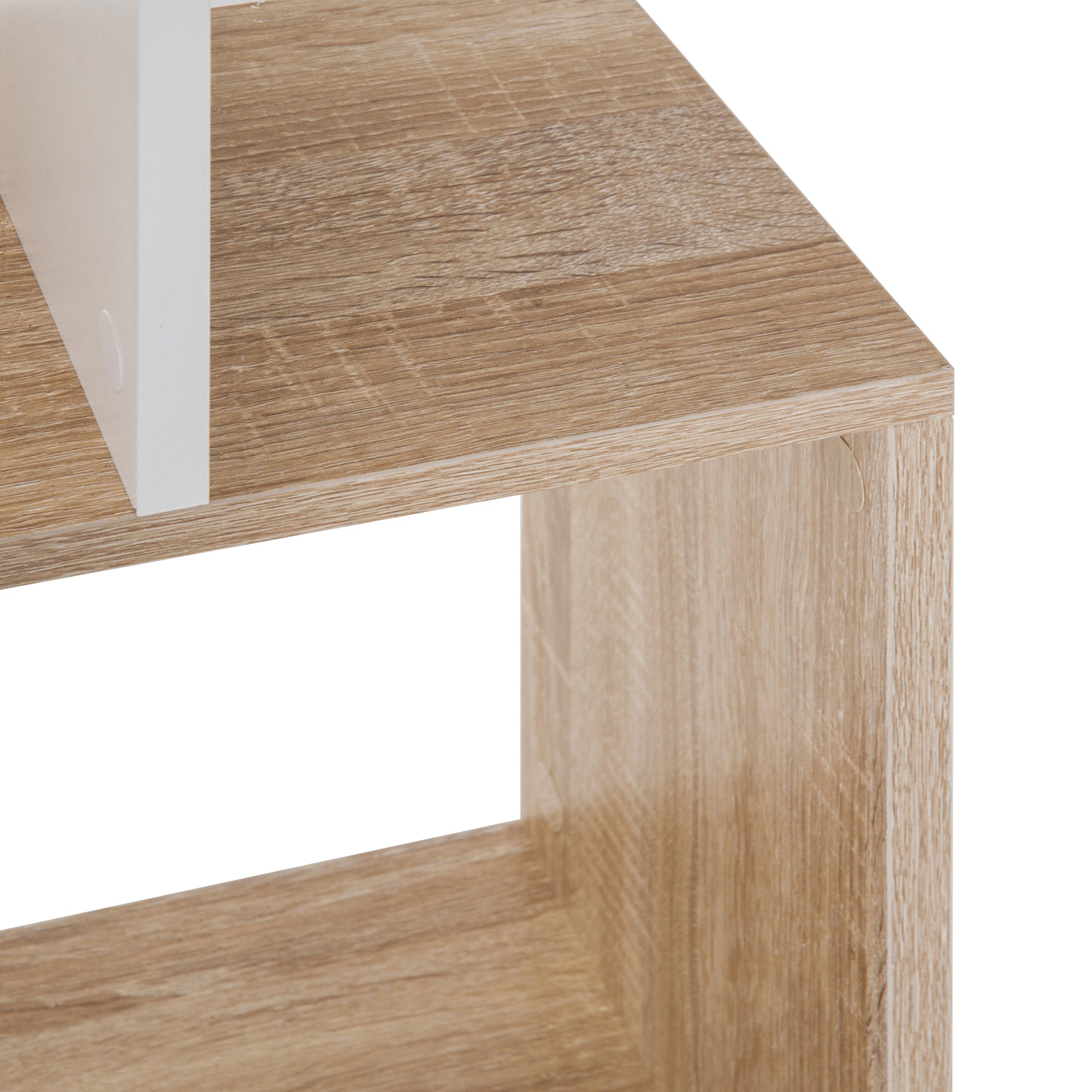 5-Tier Bookshelf Wooden Bookcase S-Shaped Modern Design for Living Room Office 60x24x184.5 cm White and Wood