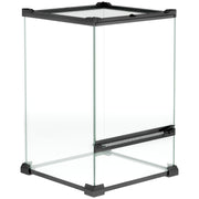 Glass Terrarium for Reptiles Vivarium 12 L Reptile Box Reptile Breeding Box with Wire Mesh Lid, for Frogs, Snakes, Turtles, 20 x 20 x 30 cm, Black