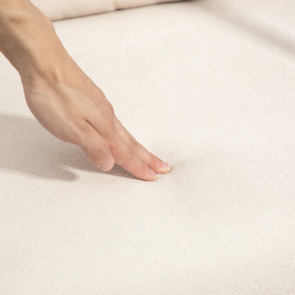 Rocking Chair with Footstool, Reclining Armchair with Linen Look, Rocking Chair with Wooden Legs Armchair for Bedroom, Living Room, up to 150 kg Load Capacity, Cream White