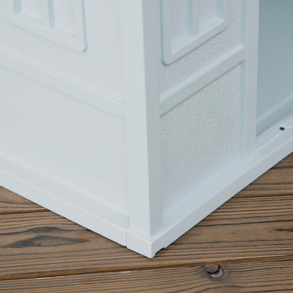 Medium and Large Dog Kennel max 30kg in Waterproof PP, Easy to Assemble, 84.2x98.2x82cm, Blue