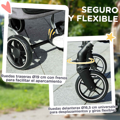 Dog Stroller Foldable Pet Stroller for Small Dogs with Universal Wheels Aluminum Frame Safety Strap Washable Pad and Mesh Windows 80x48.5x106 cm Gray