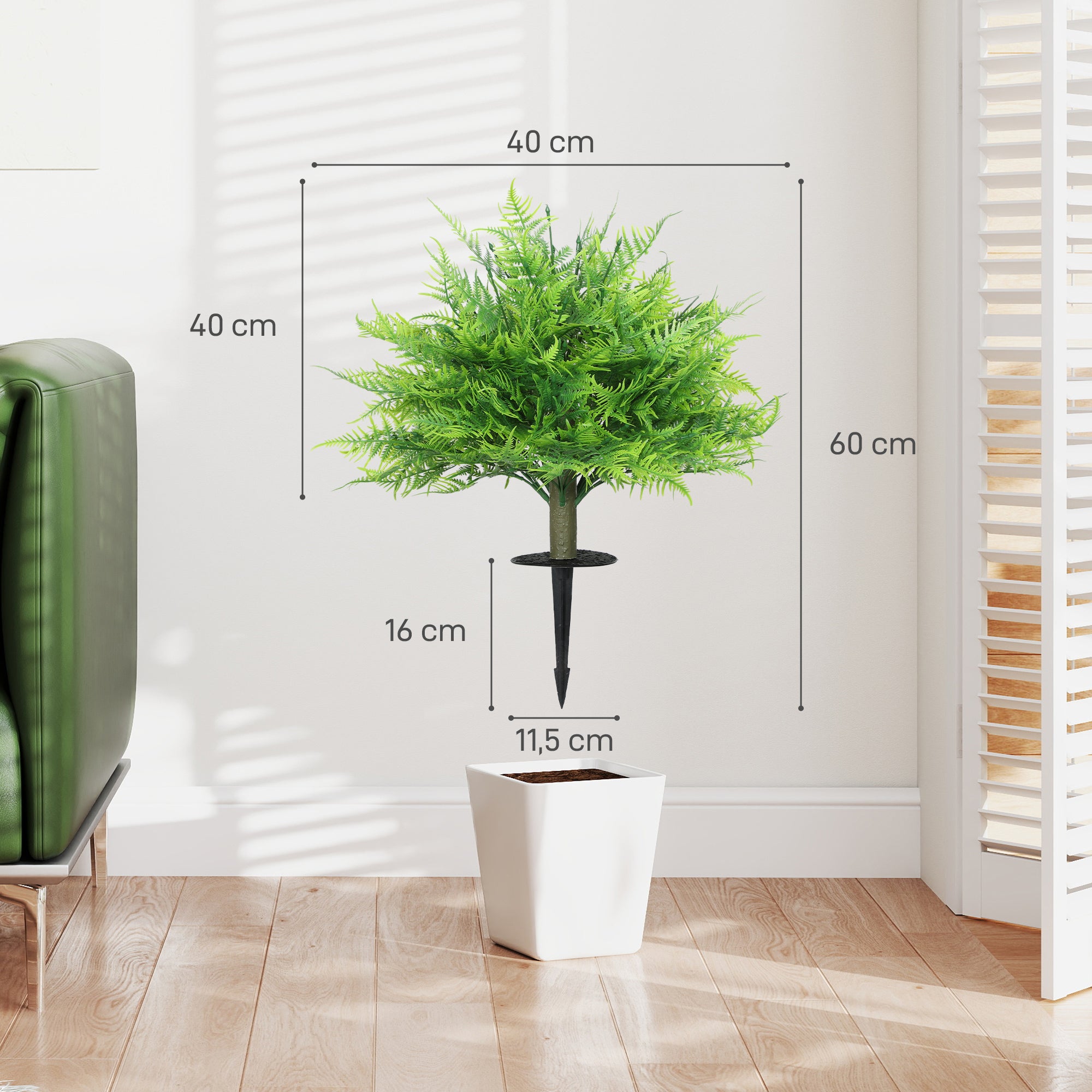 2-Pack Artificial Boston Ferns, 24 in Faux Potted Plants – Lifelike Fake Ferns for Living Room, Bedroom, Garden, Office, Gift