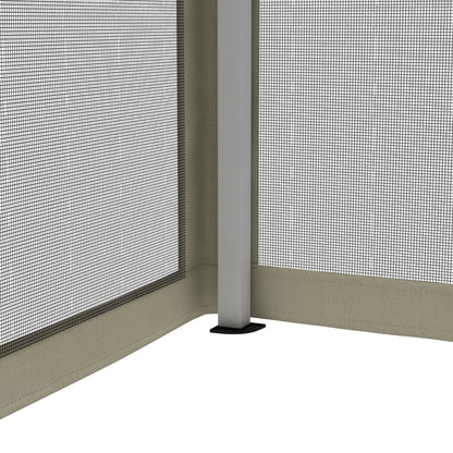 Folding Pavilion Gazebo Pop-up Canopy with Sidewalls incl. Carrying Bag, Steel+Oxford, Beige, 3x3x2.55m