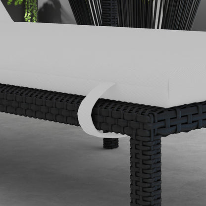 Sun Lounger Cushion 196x63x6 cm Cotton Lounger Mattress with Waterproof Fabric Seat and Back Cushion for Garden Terrace Balcony Light Gray