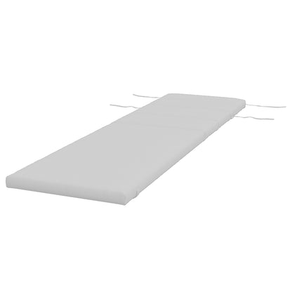 Sun Lounger Cushion 196x63x6 cm Cotton Lounger Mattress with Waterproof Fabric Seat and Back Cushion for Garden Terrace Balcony Light Gray