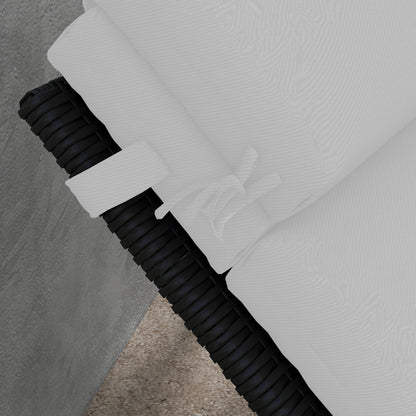 Sun Lounger Cushion 196x63x6 cm Cotton Lounger Mattress with Waterproof Fabric Seat and Back Cushion for Garden Terrace Balcony Light Gray