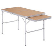 Portable Folding Camping Table with Flip-Out Wing Lightweight Aluminum Picnic Table Load 30kg Adjustable Height 153x60x39/71 cm