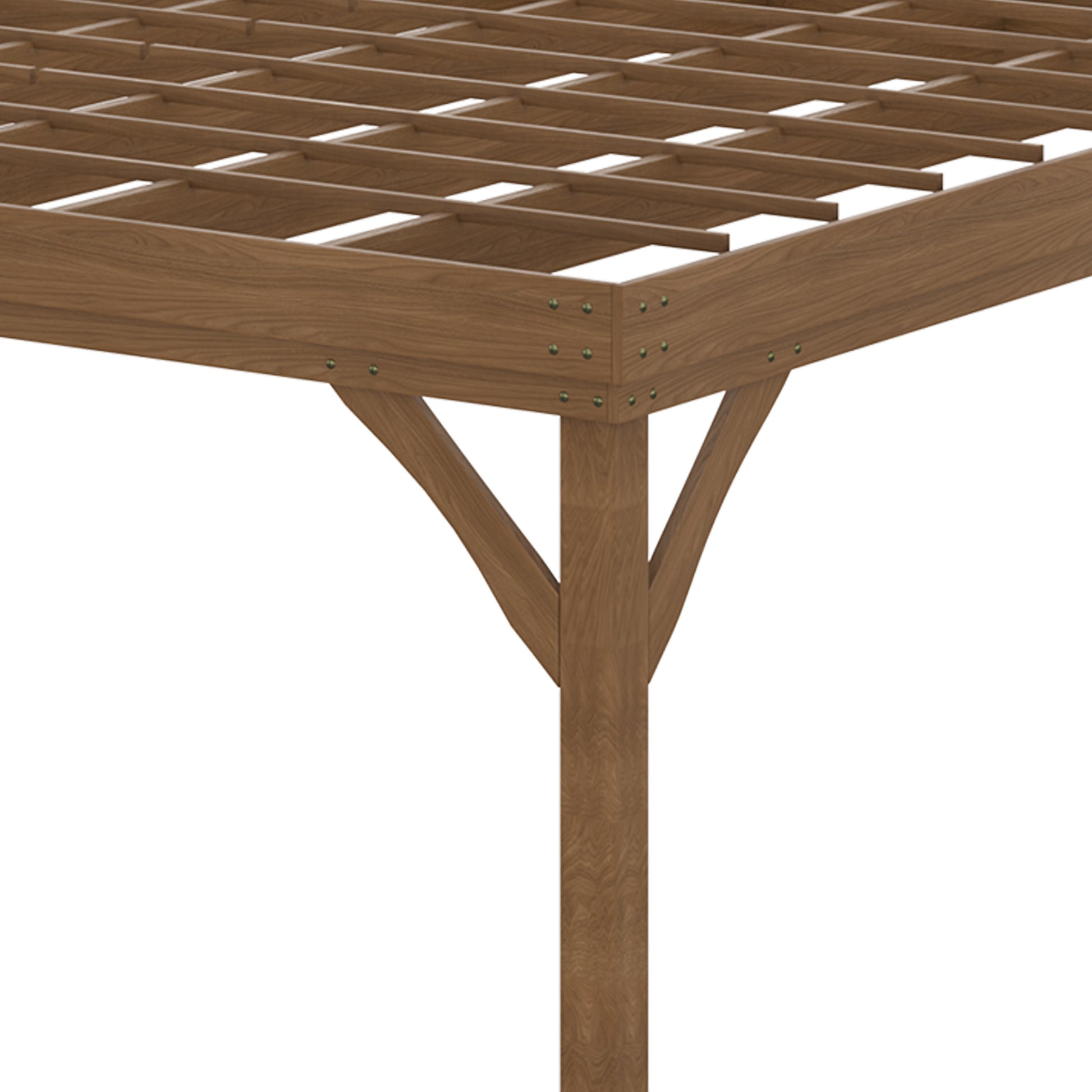 Outdoor Garden Pergola 4 x 3m Traditional Freestanding Wood Pergola with 4 Legs Terrace Roof to Decorate - Brown