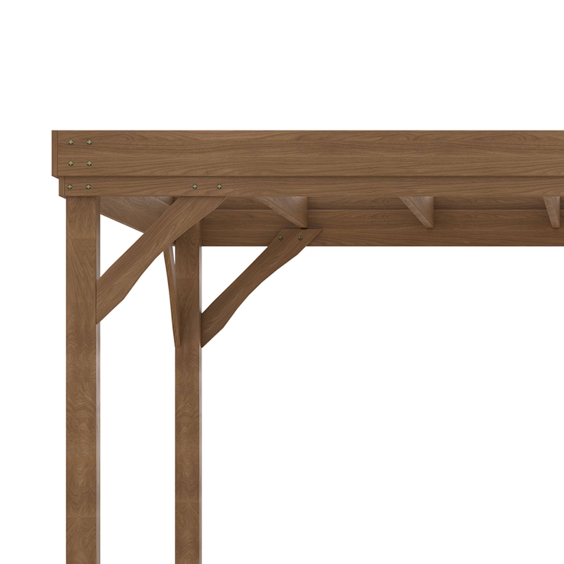 Outdoor Garden Pergola 4 x 3m Traditional Freestanding Wood Pergola with 4 Legs Terrace Roof to Decorate - Brown