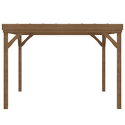 Outdoor Garden Pergola 4 x 3m Traditional Freestanding Wood Pergola with 4 Legs Terrace Roof to Decorate - Brown