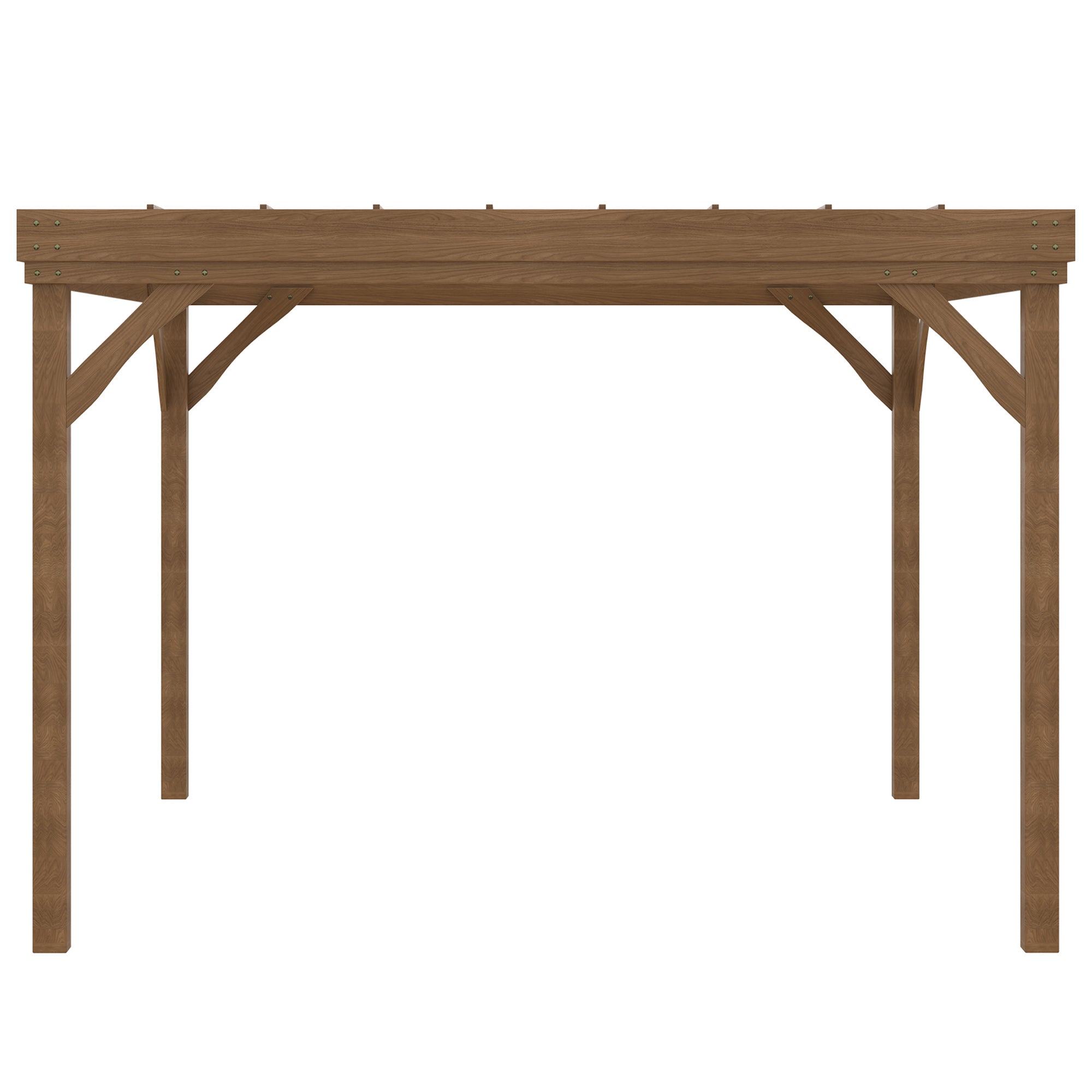 Outdoor Garden Pergola 4 x 3m Traditional Freestanding Wood Pergola with 4 Legs Terrace Roof to Decorate - Brown