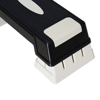 Professional Aerobic Plastic Stepper 71 x 28 x 12.5cm/17.5cm/22.5cm Black and Grey