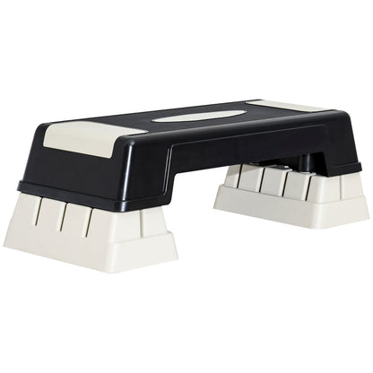 Professional Aerobic Plastic Stepper 71 x 28 x 12.5cm/17.5cm/22.5cm Black and Grey