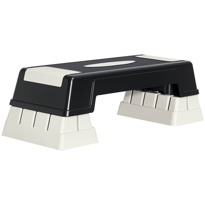 Professional Aerobic Plastic Stepper 71 x 28 x 12.5cm/17.5cm/22.5cm Black and Grey