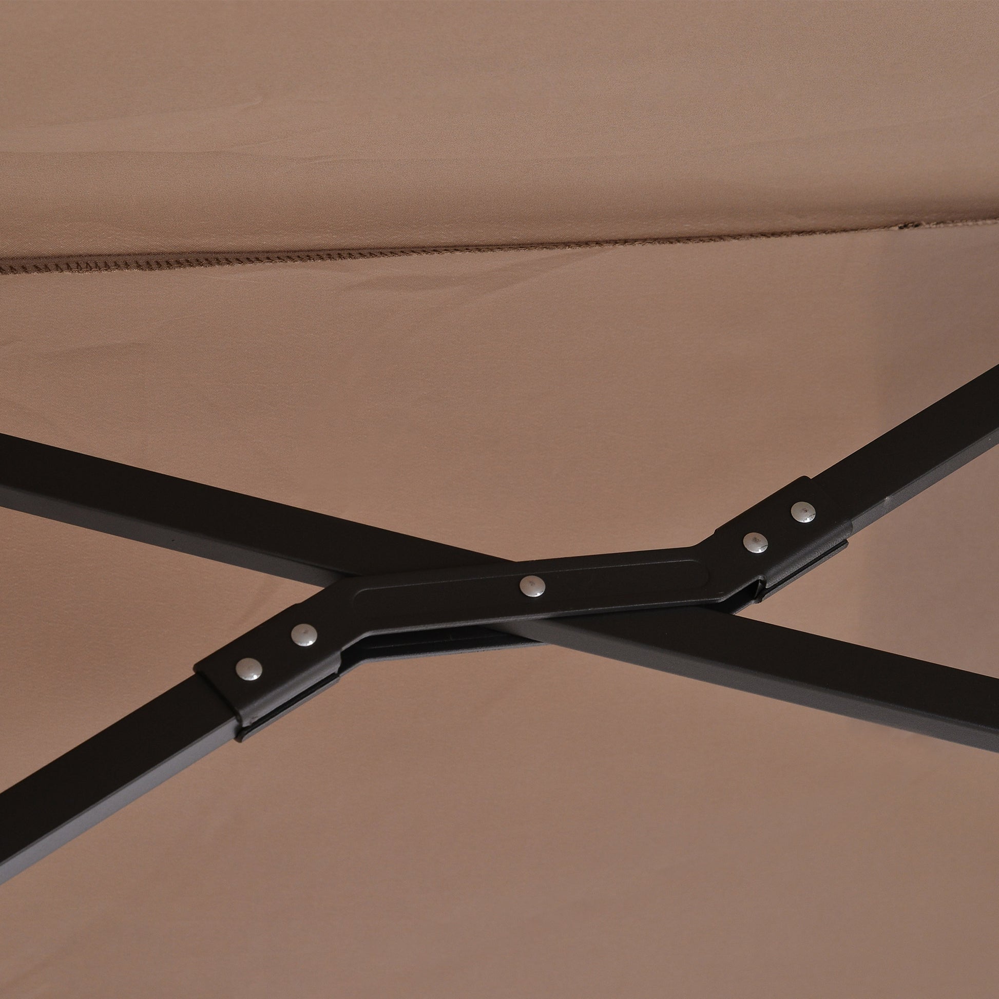 Sunshade Double Sunshade Oval 445x260cm Cantilever Umbrella with Crank Umbrella Stand Garden Umbrella Crank Umbrella, Market Umbrella for Garden Brown