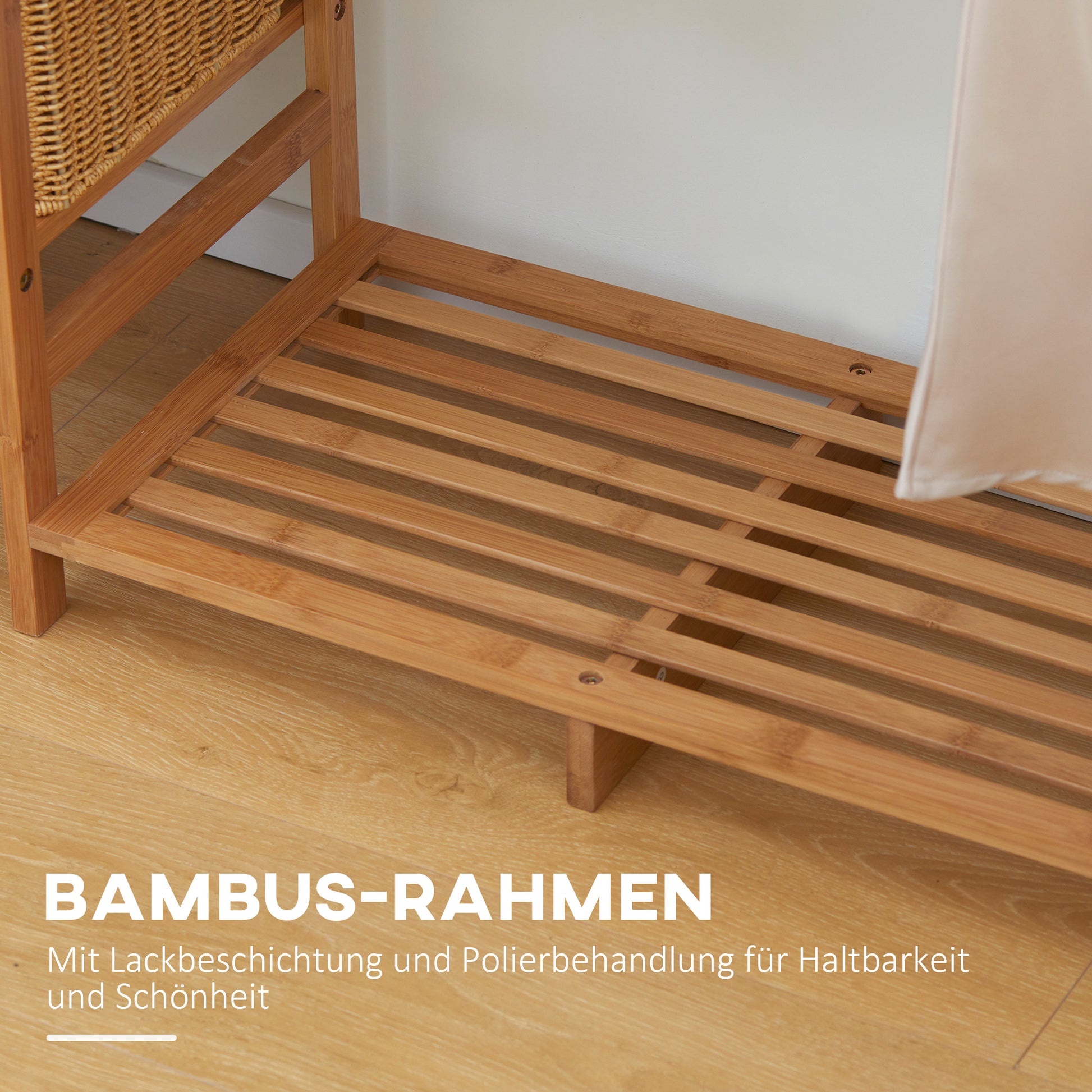 Coat Rack Wardrobe Stand with Clothes Rail, Shoe Shelf, Shelf, Wardrobe Made of Bamboo for Bedroom, Exhibitions, Laundry Room, Natural Wood
