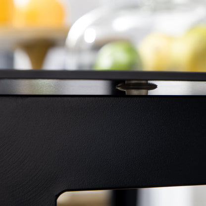 Garden Table Aluminum 150 x 90 cm Weatherproof Balcony Table with Glass Tabletop, Buffet Table Camping Table for 6 People Patio Table Outdoor Dining Table for Garden, Patio Balcony Black