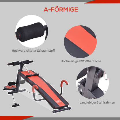 Folding Sit Up Bench Multifunctional Weight Bench with Resistance, Exercise Bench for Full Body Training Flat Incline Bench Ab Trainer for Home Gym Fitness Bench up to 120 kg