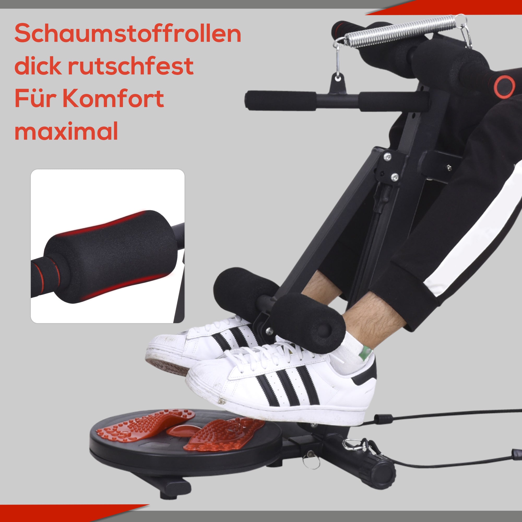 Folding Sit Up Bench Multifunctional Weight Bench with Resistance, Exercise Bench for Full Body Training Flat Incline Bench Ab Trainer for Home Gym Fitness Bench up to 120 kg