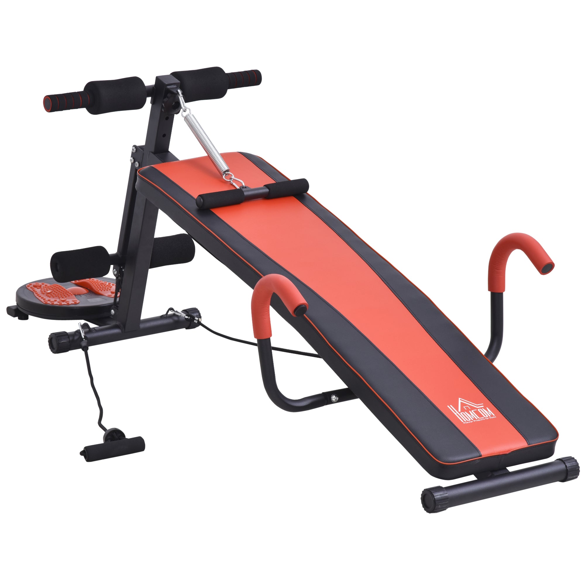 Folding Sit Up Bench Multifunctional Weight Bench with Resistance, Exercise Bench for Full Body Training Flat Incline Bench Ab Trainer for Home Gym Fitness Bench up to 120 kg
