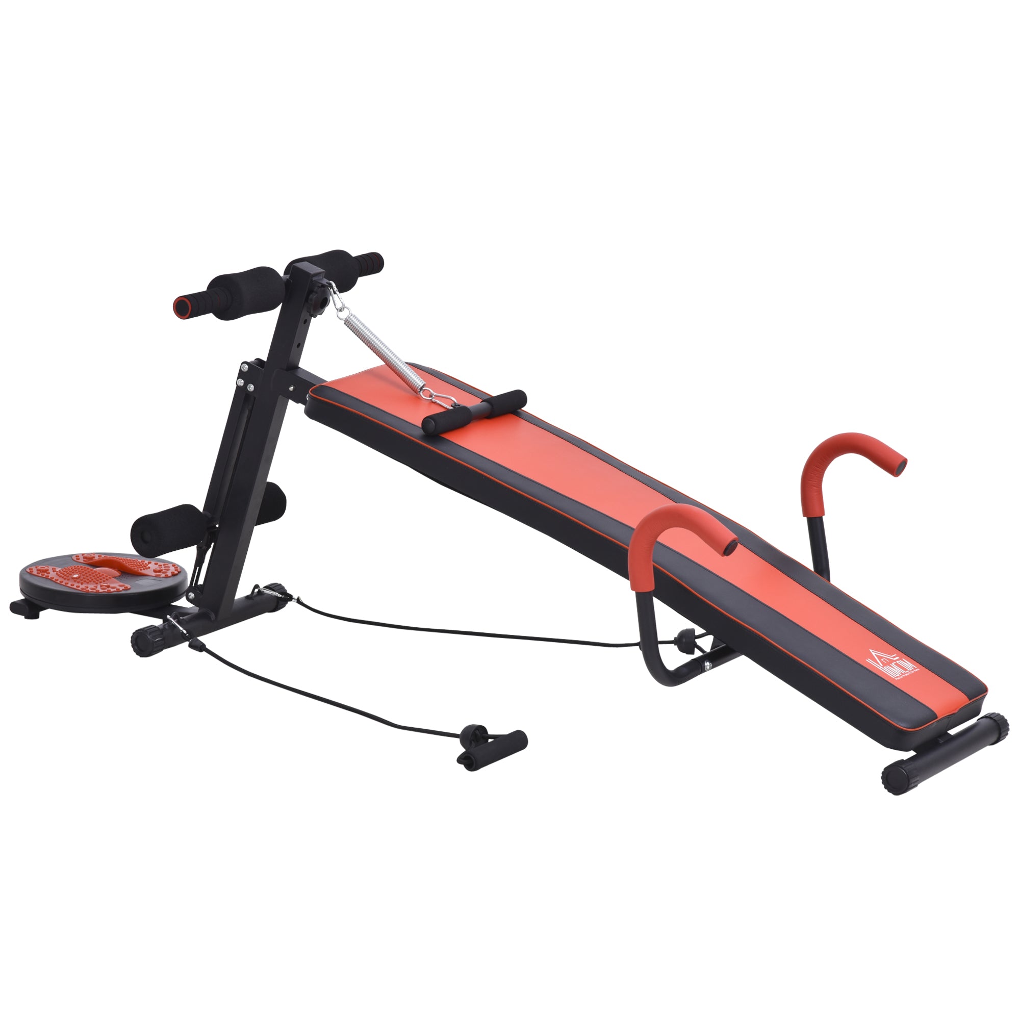 Folding Sit Up Bench Multifunctional Weight Bench with Resistance, Exercise Bench for Full Body Training Flat Incline Bench Ab Trainer for Home Gym Fitness Bench up to 120 kg