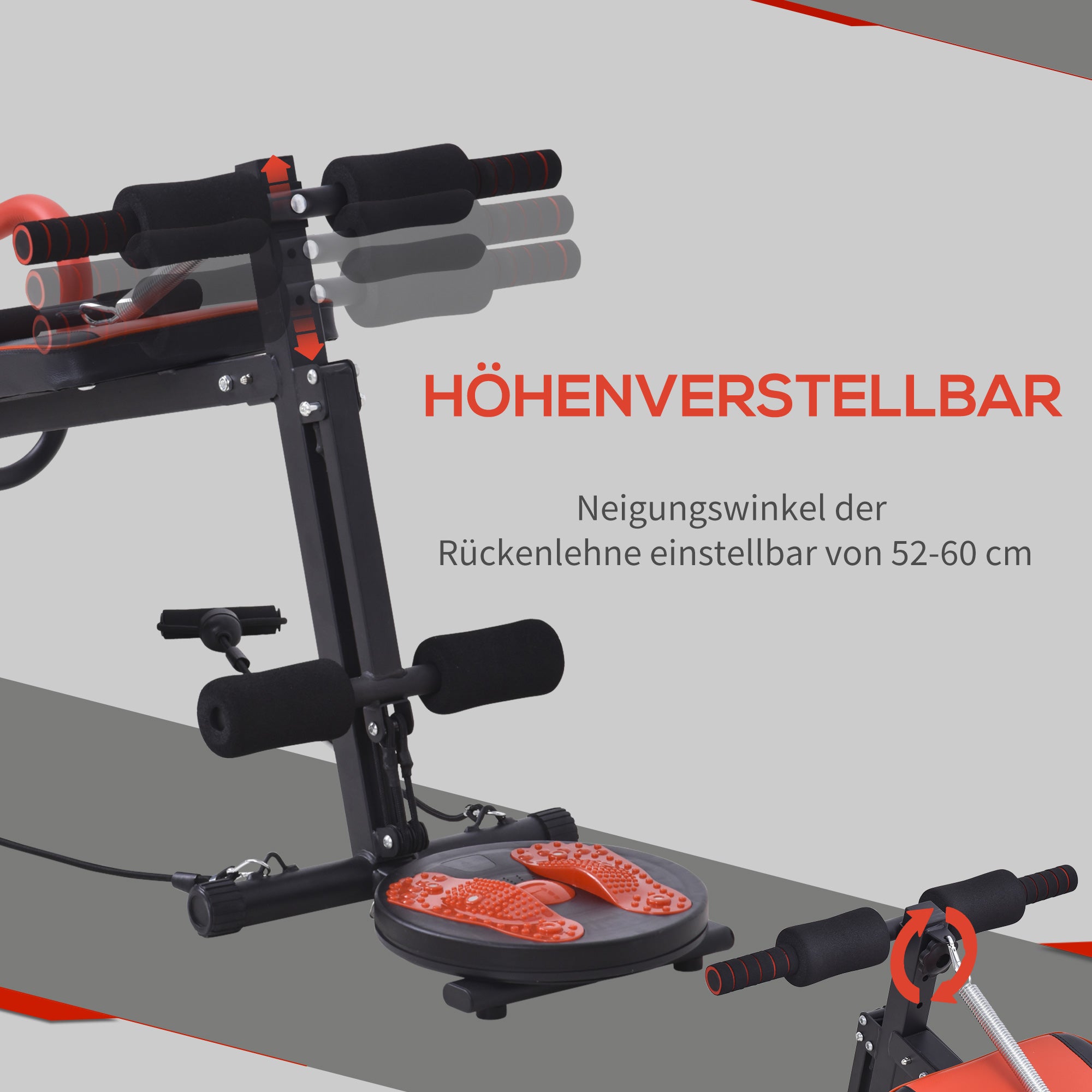 Folding Sit Up Bench Multifunctional Weight Bench with Resistance, Exercise Bench for Full Body Training Flat Incline Bench Ab Trainer for Home Gym Fitness Bench up to 120 kg