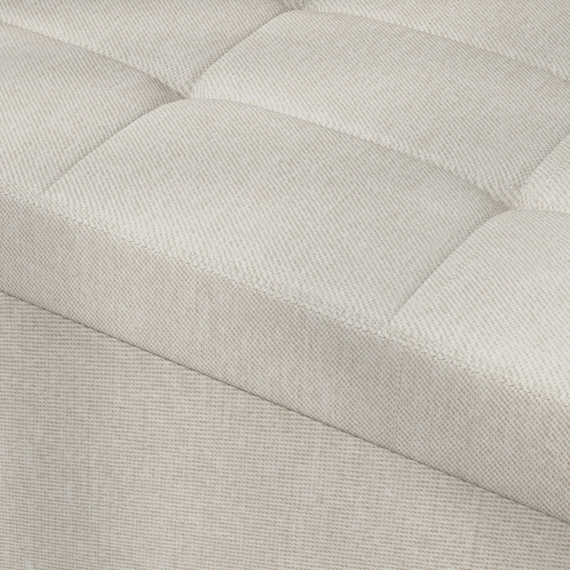 Storage Bench Ottoman, 76 x 38 x 38 cm, 84L, Foldable, End of Bed, Footrest, with Lid, for Hallway, Living Room, Tufted Linen, Cream