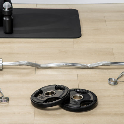 SPORTNOW Weight Plates Set of 2, Tri-Grip 2 x 5 KG Rubber Olympic Plates, floor-friendly weight plates with 5 cm bore, three handles, for weightlifting, strength training