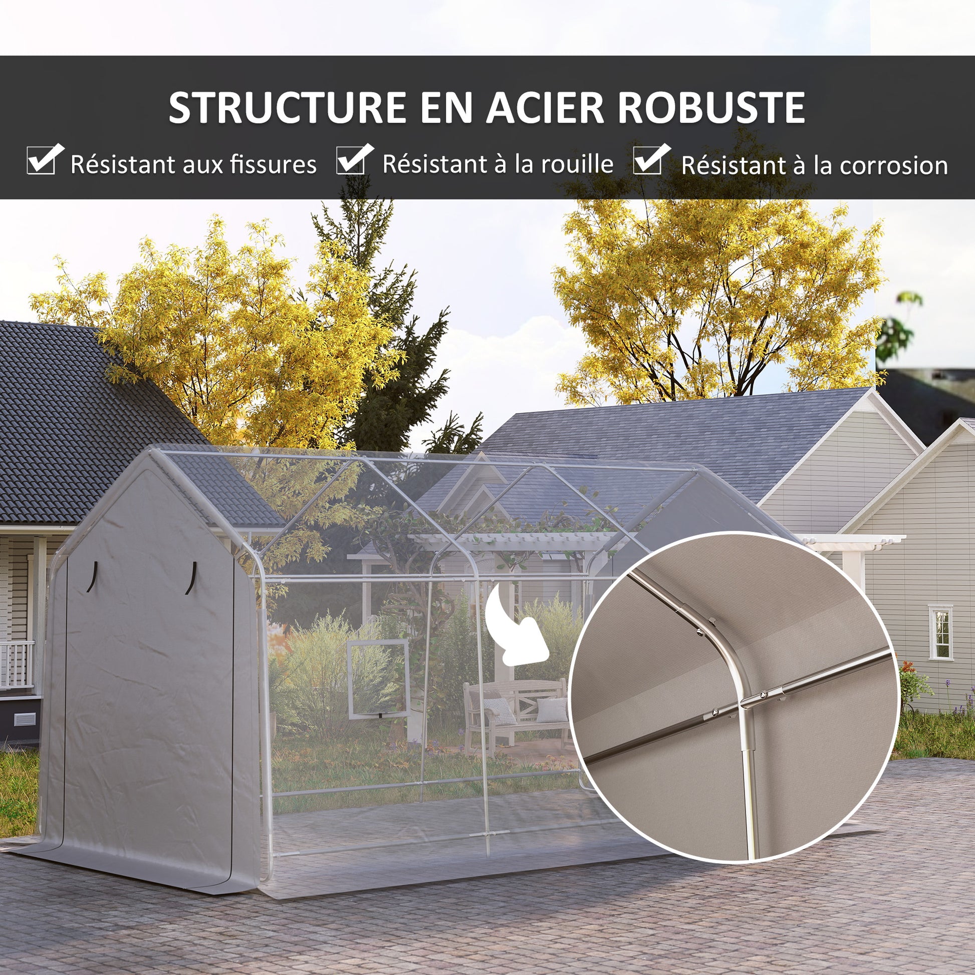 Carport Car Garage Tent 3 x 5.2 m, Outdoor Vehicle Shelter, Storage Tent with Removable Roll-Up Door, Carport for Cars, Trucks, Boats, Gray