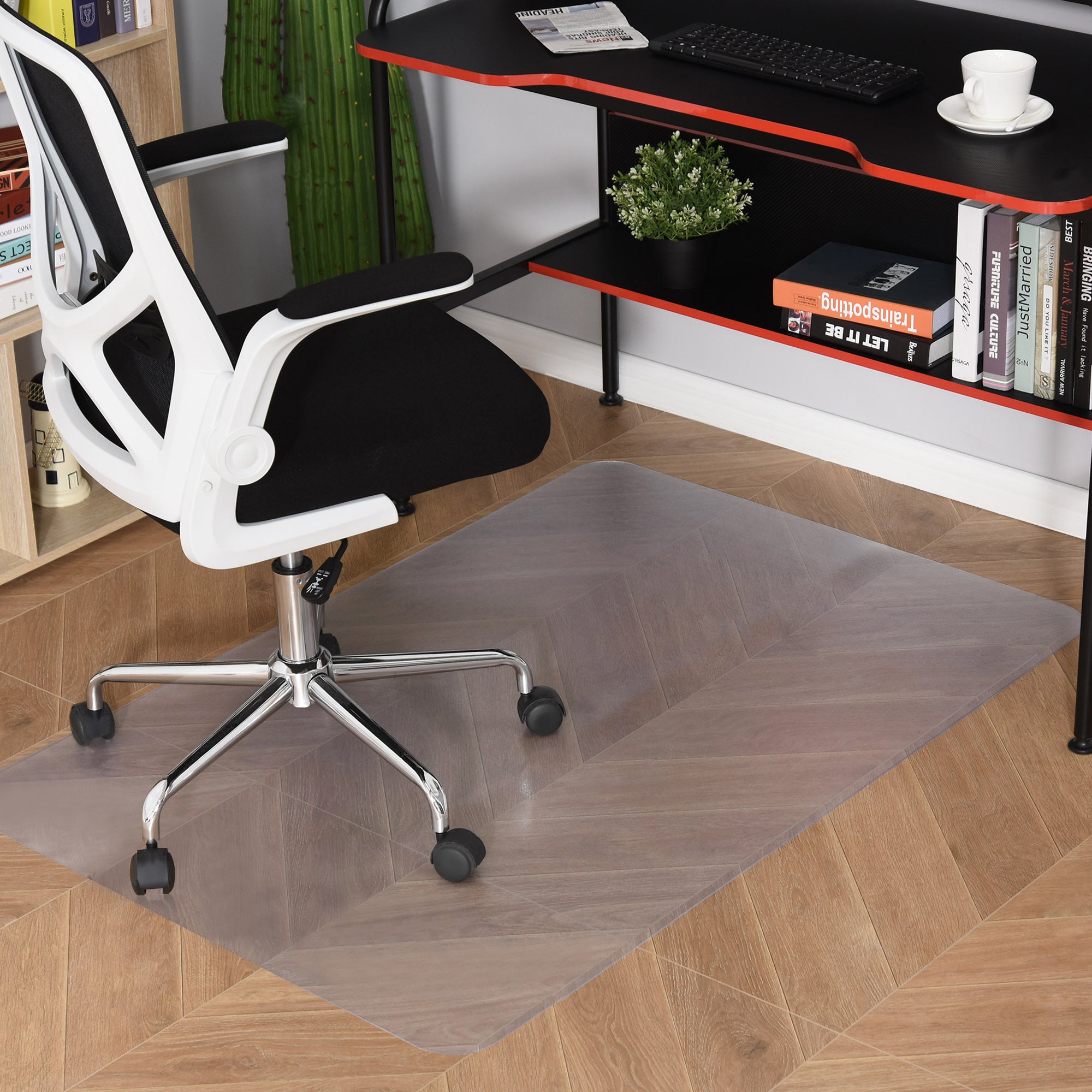 Floor Protector 90 x 120 cm Office Chair Pad in Transparent, Scratch-Resistant Chair Mat, Floor Mat for Hard Floors