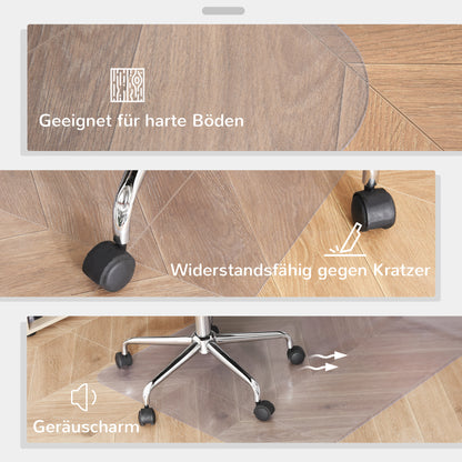 Floor Protector 90 x 120 cm Office Chair Pad in Transparent, Scratch-Resistant Chair Mat, Floor Mat for Hard Floors