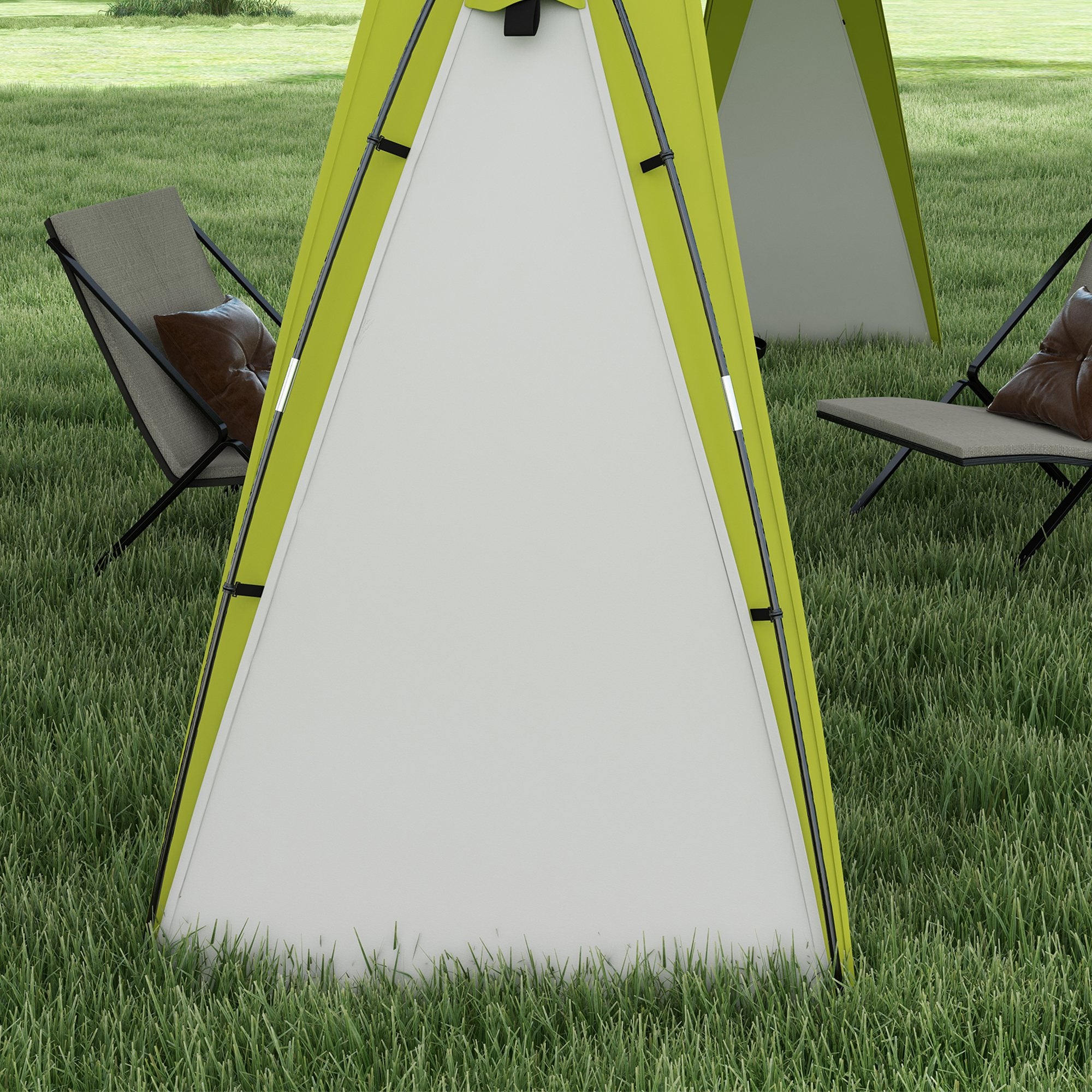 Event Shelter 3.5 x 3.5m Pavilion with Hook Door, Rain Protection with Sturdy Steel Poles, Garden Pavilion with UV Protection, Party Tent Sunshade for Camping, Garden Festivals Green