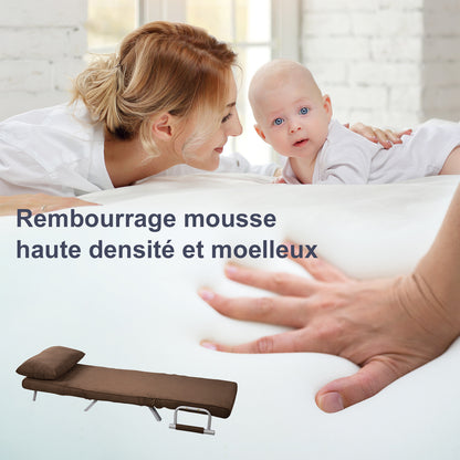 Single Seater Convertible Armchair Sofa Bed Removable Cover Great Comfort Cushion Metal Armrests Suede Brown