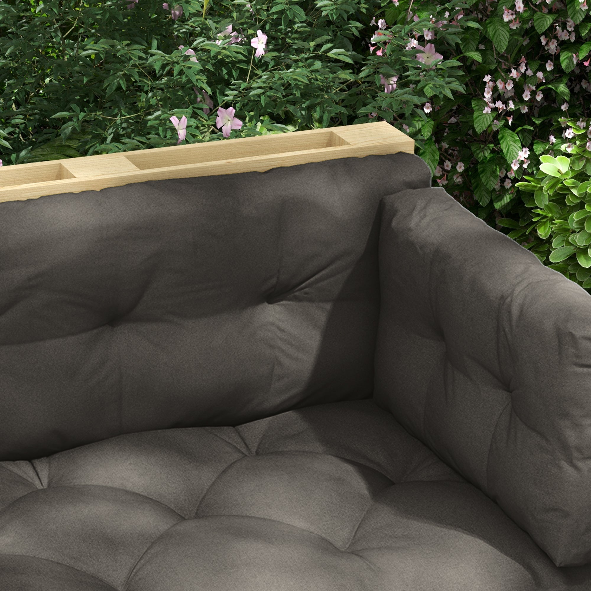 3 Seater Pallet Cushion 120cm x 80cm x 12cm Bench Pad Seat Cushion with UV Protection Garden Bench Cushion Water Repellent Cushion for Garden, Balcony Dark Gray