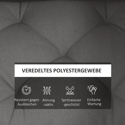 3 Seater Pallet Cushion 120cm x 80cm x 12cm Bench Pad Seat Cushion with UV Protection Garden Bench Cushion Water Repellent Cushion for Garden, Balcony Dark Gray