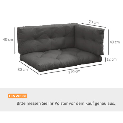 3 Seater Pallet Cushion 120cm x 80cm x 12cm Bench Pad Seat Cushion with UV Protection Garden Bench Cushion Water Repellent Cushion for Garden, Balcony Dark Gray