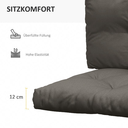 3 Seater Pallet Cushion 120cm x 80cm x 12cm Bench Pad Seat Cushion with UV Protection Garden Bench Cushion Water Repellent Cushion for Garden, Balcony Dark Gray