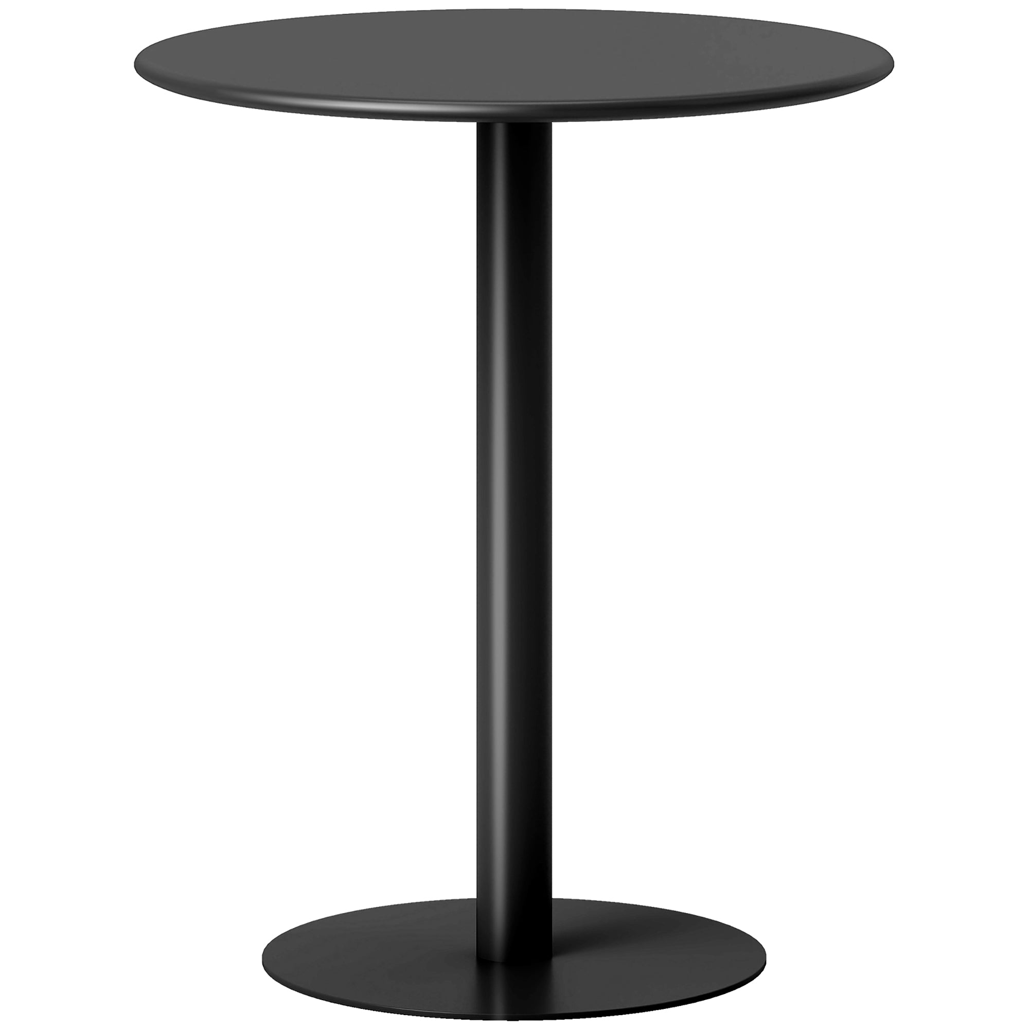 Dining Table, Round Kitchen Table for 2 Persons, Modern Dining Table for Living Room, Garden, Steel, Ø60 x 72 cm, Black