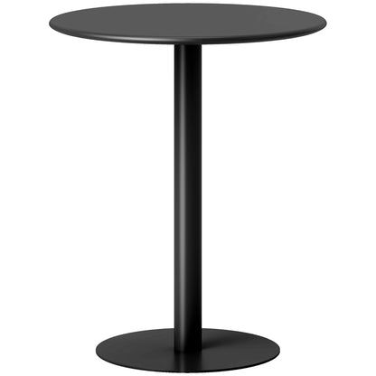 Dining Table, Round Kitchen Table for 2 Persons, Modern Dining Table for Living Room, Garden, Steel, Ø60 x 72 cm, Black