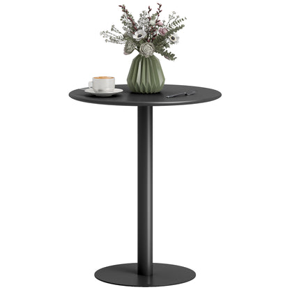 Dining Table, Round Kitchen Table for 2 Persons, Modern Dining Table for Living Room, Garden, Steel, Ø60 x 72 cm, Black