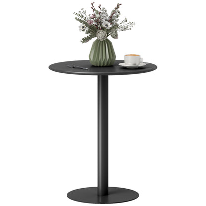 Dining Table, Round Kitchen Table for 2 Persons, Modern Dining Table for Living Room, Garden, Steel, Ø60 x 72 cm, Black