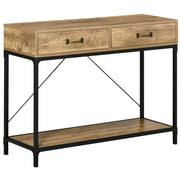 Console Table with Shelf and 2 Drawers, 100 x 35 x 76.5 cm Side Table Coffee Table Display Table for Small Space, Entryway, Hallway, Living Room Brown+Black